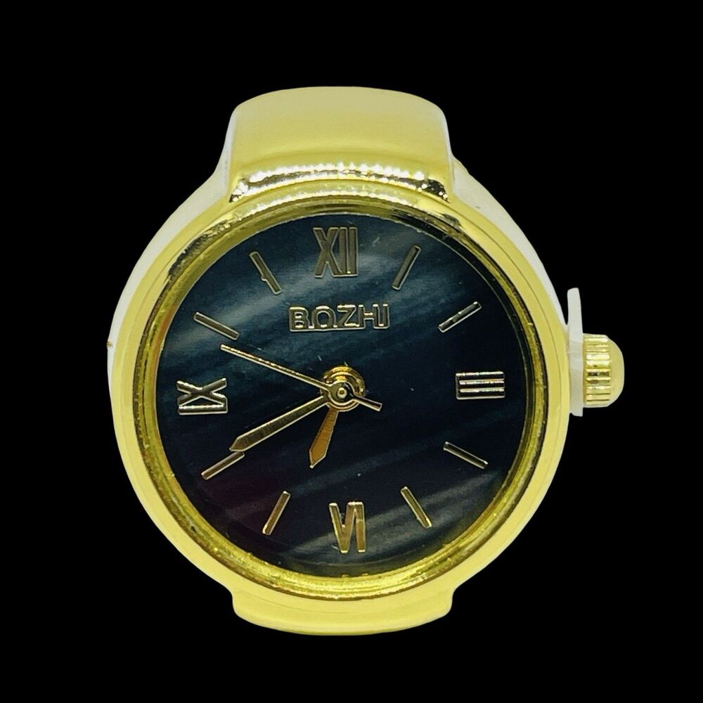 BOZHI Ring Watch Gold Design With Crystals New